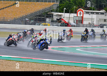 Zum Anfang 1. Rennen während Pata Riviera von Rimini Runde 7 World Sbk-Rennen 1, Misano Adriatico, Italien, 22. Jun 2019, Motoren World SuperBike-SBK Stockfoto