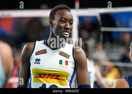 PAOLA EGONU während Nationen Liga Frauen - Italien vs Dominikanische Republik, Conegliano, Italien, 28. Mai 2019, Volleyball italienische Volleyball Nationalmannschaft Stockfoto