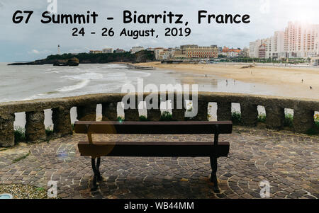 Biarritz, Baskenland, Frankreich ist Gastgeber der G7-Gipfel zwischen dem 24. und 26. August 2019. Stockfoto