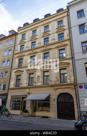 Adolf Hitler lebte im 1. Stock 2 Zimmer Wohnung im thierschstraße 41, München, von Mai 1920 bis Oktober 1929, München, Bayern, Deutschland. Stockfoto