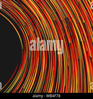Orange wirbelnde Strudel mit Farbskalen, 3D-Rendering. Computer digitale Zeichnung. Stockfoto