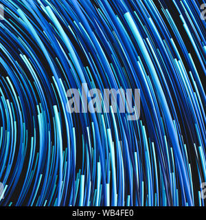 Blau wirbelnde Strudel mit Farbskalen, 3D-Rendering. Computer digitale Zeichnung. Stockfoto