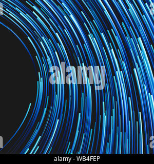 Blau wirbelnde Strudel mit Farbskalen, 3D-Rendering. Computer digitale Zeichnung. Stockfoto