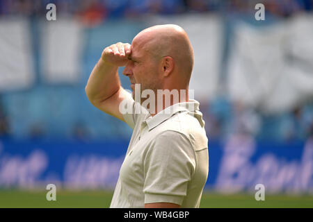 Sinsheim, Deutschland. 24 Aug, 2019. Sinsheim, Deutschland 24. August 2019 - 1.BL-19/20 - TSG Hoffenheim 1899 gegen Deutschland. Werder Bremen Alfred Schreuder Trainer Hoffenheim Geste/Geste/Gestikuliert/| Verwendung der weltweiten Kredit: dpa/Alamy leben Nachrichten Stockfoto