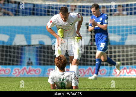 Sinsheim, Deutschland. 24 Aug, 2019. Sinsheim, Deutschland 24. August 2019 - 1.BL-19/20 - TSG Hoffenheim 1899 gegen Deutschland. Werder Bremen | Verwendung der weltweiten Kredit: dpa/Alamy leben Nachrichten Stockfoto