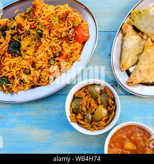 Im indischen Stil Vegetable Biryani Mahlzeit mit Reis und Gemüse Stockfoto