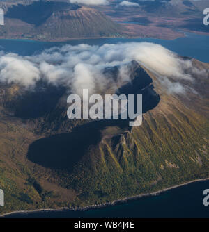 Blick auf den Lofoten aus der Ebene, in Norwegen Stockfoto