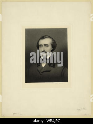 Edgar Allan Poe, Kopf und Schultern im Porträt, Vorderseite] / William Sartain Abstract / Medium: 1 Print: MEZZOTINT. Stockfoto