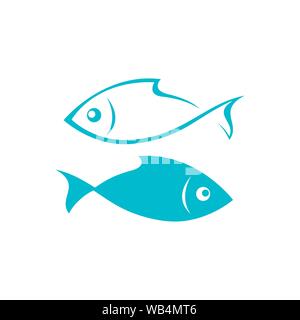 Fisch Symbol flache Design Illustration. Fisch Vorlage Logo. Stock Vektor