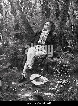 LUDWIG VAN BEETHOVEN (1770-1827), deutscher Komponist und Pianist durch seine Wanderungen im Wienerwald inspiriert wurde Stockfoto