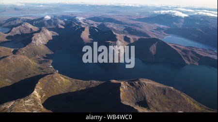 Blick auf den Lofoten aus der Ebene, in Norwegen Stockfoto