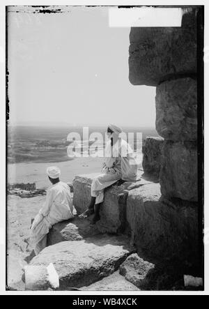 Ägyptische Ansichten. Die Pyramiden von Gizeh. Das Niltal von der Großen Pyramide Abstract / Medium: G. Eric und Edith Matson Fotosammlung Stockfoto