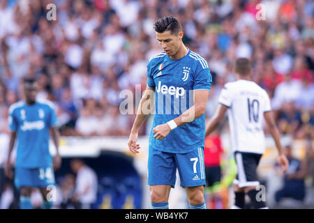 Parma, Italien. 24 Aug, 2019. Cristiano Ronaldo von Juventus Turin in der Serie A Match zwischen Parma Calcio 1913 und Juventus Turin, Stadio Ennio Tardini, Parma, Italien am 24. August 2019. Foto von Giuseppe Maffia. Nur die redaktionelle Nutzung, eine Lizenz für die gewerbliche Nutzung erforderlich. Keine Verwendung in Wetten, Spiele oder einer einzelnen Verein/Liga/player Publikationen. Credit: UK Sport Pics Ltd/Alamy leben Nachrichten Stockfoto