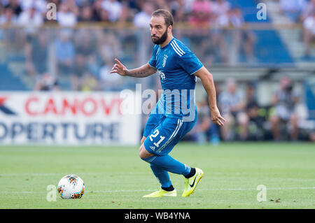 Parma, Italien. 24 Aug, 2019. Gonzalo Higuaín von Juventus Turin in der Serie A Match zwischen Parma Calcio 1913 und Juventus Turin, Stadio Ennio Tardini, Parma, Italien am 24. August 2019. Foto von Giuseppe Maffia. Nur die redaktionelle Nutzung, eine Lizenz für die gewerbliche Nutzung erforderlich. Keine Verwendung in Wetten, Spiele oder einer einzelnen Verein/Liga/player Publikationen. Credit: UK Sport Pics Ltd/Alamy leben Nachrichten Stockfoto