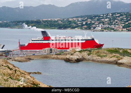 Fähre in bejaia von Korsika Stockfoto