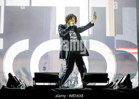 Die 1975 live auf der Bühne des Festival Leeds, UK, 24. August 2019. Stockfoto