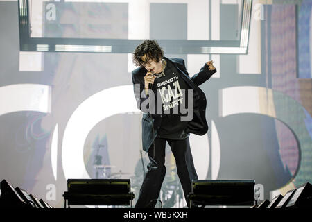 Die 1975 live auf der Bühne des Festival Leeds, UK, 24. August 2019. Stockfoto