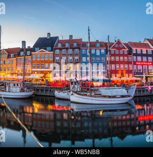 Stadt und den Kanal Nyhavn Kopenhagen in Dänemark Stockfoto