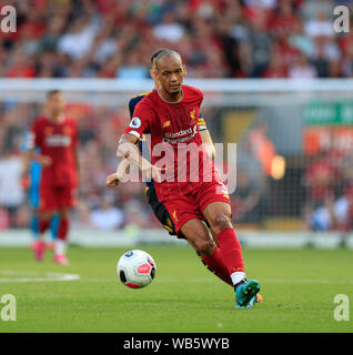 23. August 2019, Liverpool, Liverpool, England; Premier League Fußball, Liverpool gegen Arsenal; Fabinho (3) von Liverpool Credit: Conor Molloy/News Bilder Premier League/EFL Fußball Bilder unterliegen DataCo Lizenz Stockfoto