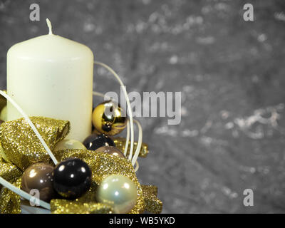 Detail der dekorativen weißen candel Stockfoto