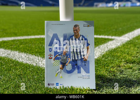 24. August 2019, American Express Gemeinschaft Stadion, Brighton, England; Premier League Football, Brighton vs Southampton; Match Day Programm Credit: Phil Westlake/News Bilder Premier League/EFL Bilder unterliegen DataCo Lizenz Stockfoto