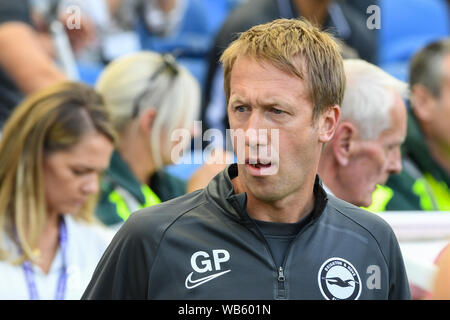 24. August 2019, American Express Gemeinschaft Stadion, Brighton, England; Premier League Football, Brighton vs Southampton; Graham Potter Manager von Brighton Credit: Phil Westlake/News Bilder Premier League/EFL Bilder unterliegen DataCo Lizenz Stockfoto