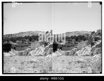 Ausgrabungen am Ophel. Verlauf der Stadtmauer in der Nähe von Teich Siloah Abstract / Medium: G. Eric und Edith Matson Fotosammlung Stockfoto