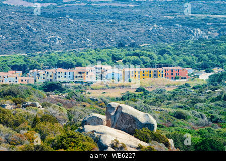 Haus in Capo Testa bei Santa Teresa Gallura Provinz auf Sardinien in Italien. Stockfoto