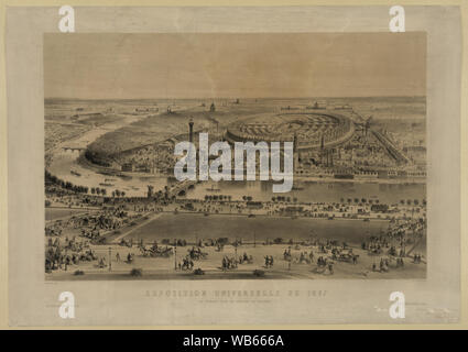 Français: Exposition Universelle de 1867, vue Prise genérale des Hauteurs de Trocadero Stockfoto