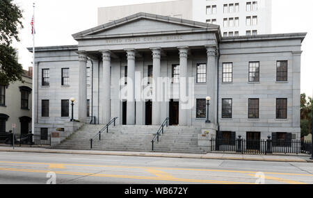 Exterieur. Us Custom House, East Bay und Stier Straßen, Savannah, Georgia Stockfoto