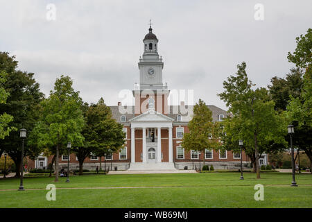 Die Außenseite des Gilman Hall, an der Johns Hopkins Universität in Baltimore, Maryland Stockfoto