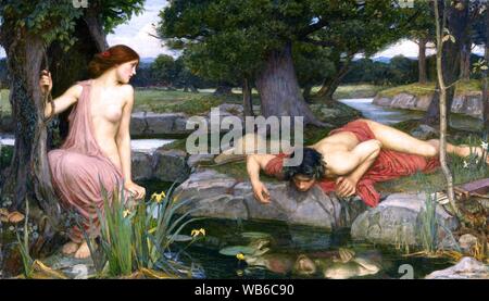 Echo und Narziss von John William Waterhouse. Stockfoto