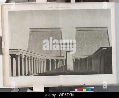 Edfou (Idfû) (Apollinopolis Magna). Vue Perspektive Du Pylône et de la Cour du Grand Temple Stockfoto