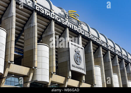 Madrid, Spanien - 21. Juli 2019: Estadio Santiago Bernabeu, der Heimat von Real Madrid Stockfoto