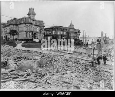 Flanke von verbrannten Bezirk Ecke von Franklin und Sacramento Straßen San Francisco, Calif. Stockfoto