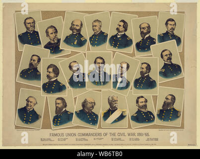 Berühmten Union Kommandanten der Bürgerkrieg, 1861 - '65 Abstract / Medium: 1 Print: chromolithograph. Stockfoto