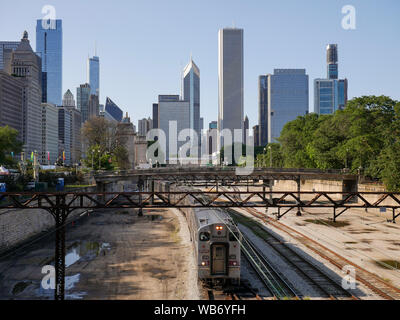 South Shore Line zug Millennium Station, Chicago, Illinois. Stockfoto