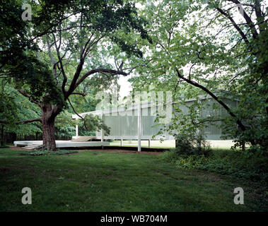 Farnsworth House, entworfen und von der modernistischen Architekten Ludwig Mies van der Rohe zwischen 1945 und 1951 in Plano, Illinois gebaut Stockfoto