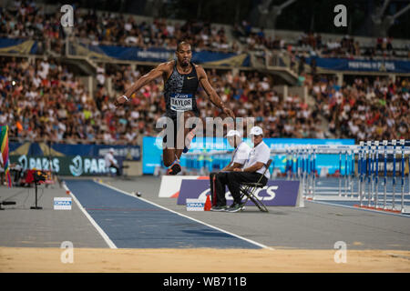 Paris, Frankreich. 24 Aug, 2019. Christian Taylor von den USA konkurriert bei Triple des Männer springen Finale bei den IAAF Diamond League in Paris, Frankreich, am 12.08.24., 2019. Credit: Aurelien Morissard/Xinhua Quelle: Xinhua/Alamy leben Nachrichten Stockfoto