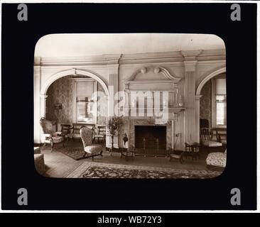 Federal Hill, John Keim House, 504 Hanover Street, Fredericksburg, Virginia. Kamin und getäfelten Surround Abstract / Medium: 1 Foto: Glas Laterne Folie, sepia-getönten; 3.25 x 4 in. Stockfoto