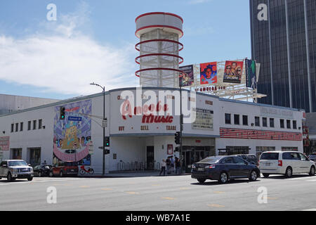 Hollywood, CA/USA, Nov. 18, 2019: Die amöbe Aufnehmen von Musik, CD- und DVD-store Äußere ist während des Tages dargestellt. Stockfoto