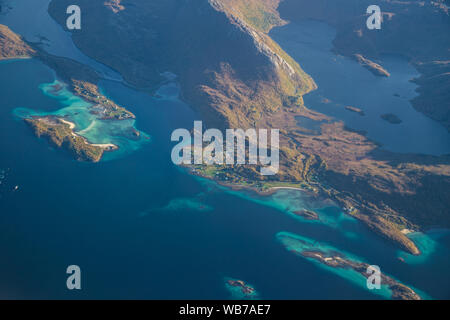 Blick auf den Lofoten aus der Ebene, in Norwegen Stockfoto