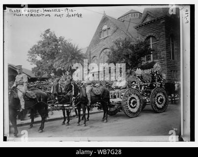 Float, Fort Shafter, Floral Parade, Honolulu Abstract / Medium: 1 Negativ: Glas; 5 x 7 in. oder kleiner. Stockfoto