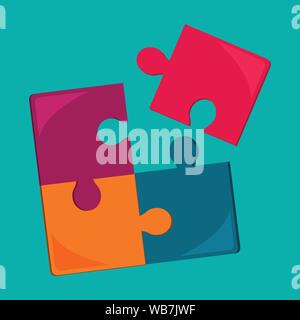 Puzzle für Autismus tag Konzept Vector Illustration Stock Vektor