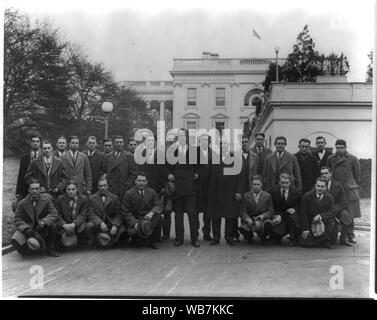 Fußball-Team von der Drake University in Des Moines im Weißen Haus Abstract / Medium: 1 Fotoabzug. Stockfoto