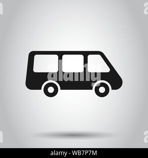 Pkw minivan Zeichen Symbol im flachen Stil. Auto Bus Vector Illustration auf isolierte Hintergrund. Lkw-banner Business Konzept. Stock Vektor