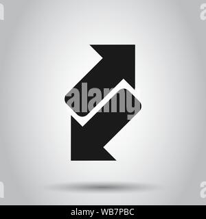 Umgekehrter Pfeil Symbol im flachen Stil. Aktualisieren Vector Illustration auf weißem Hintergrund. Laden Geschäftskonzept. Stock Vektor