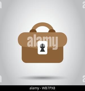 Aktenkoffer zeichen Symbol im flachen Stil. Koffer Vector Illustration auf isolierte Hintergrund. Gepäck Business Konzept. Stock Vektor