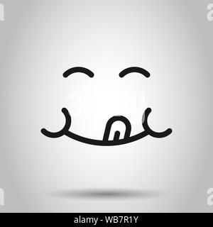 Smile Face Symbol im flachen Stil. Zunge emoticon Vector Illustration auf isolierte Hintergrund. Lustige zeichen Geschäftskonzept. Stock Vektor