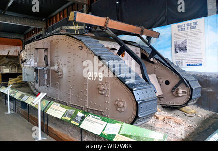 WWI Mark IV Tank im Museum von Lincolnshire Leben, Lincoln, Lincolnshire, Großbritannien. Von der Metropolitan Carriage Works in Birmingham, 1917 erbaut Stockfoto